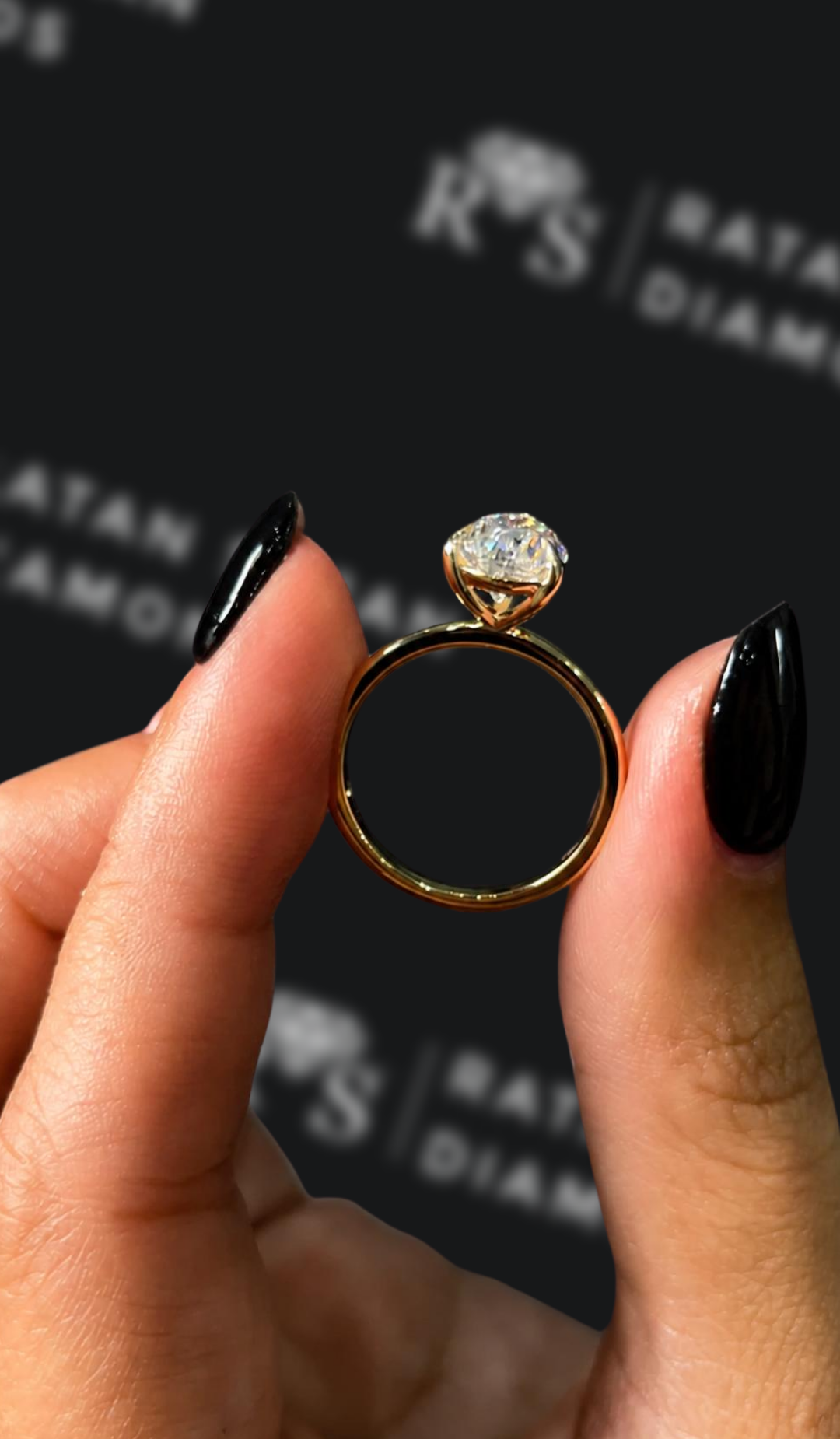 2 Carat Natural Solitaire Engagement Ring - Pear Diamond