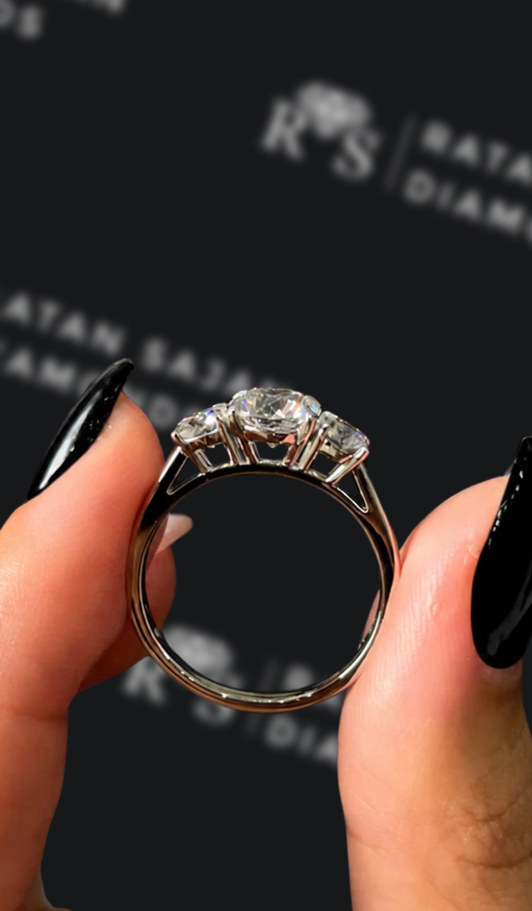 1 Carat Trilogy Engagement Ring - Round Diamond