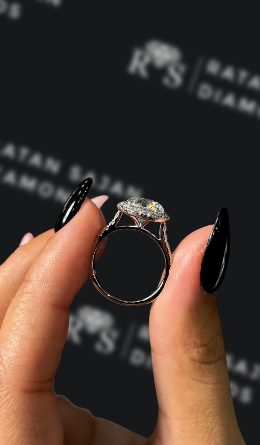 2 Carat Halo Engagement Ring - Round Diamond