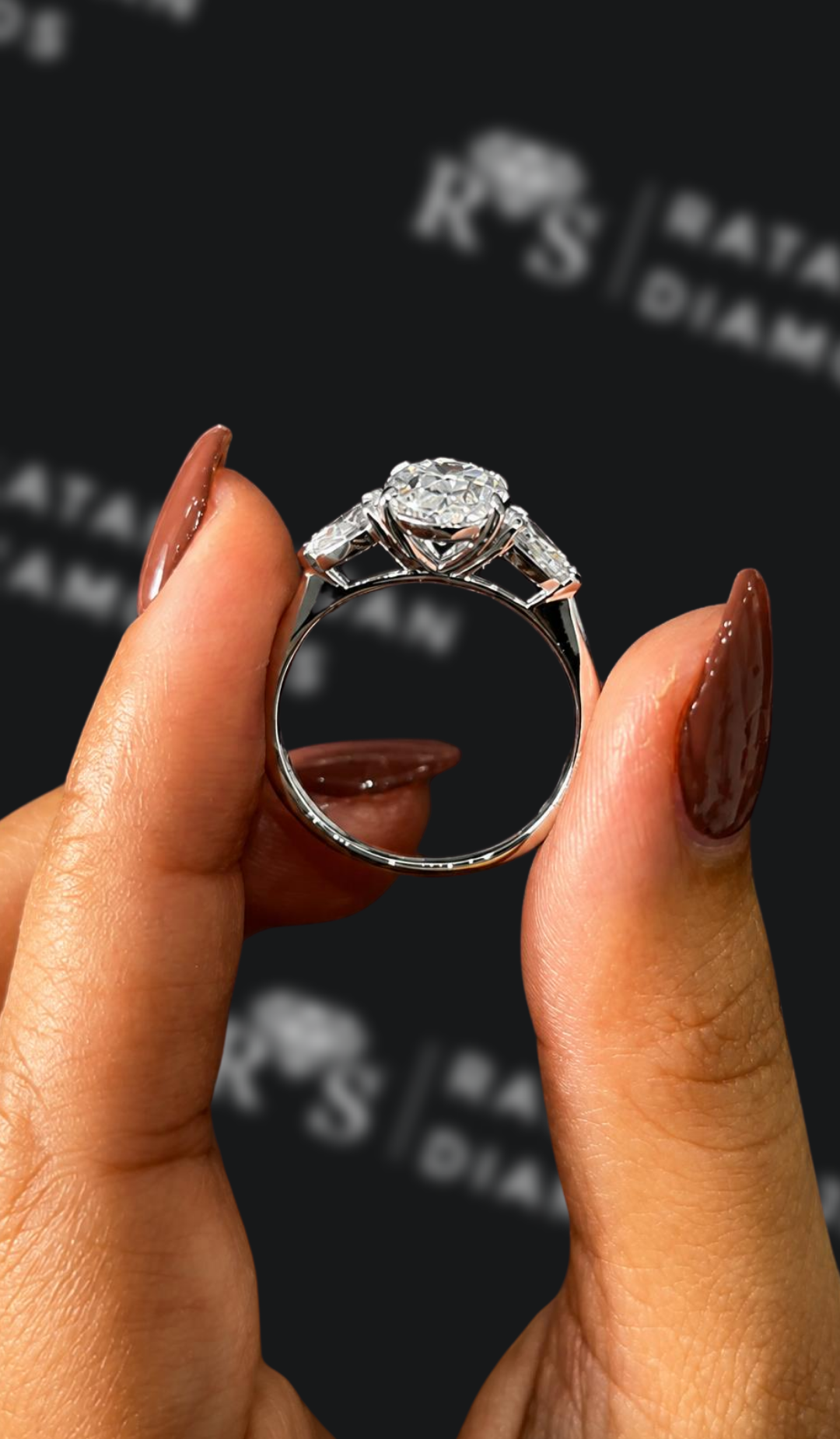 2.5 Carat Trilogy Engagement Ring - Oval Diamond