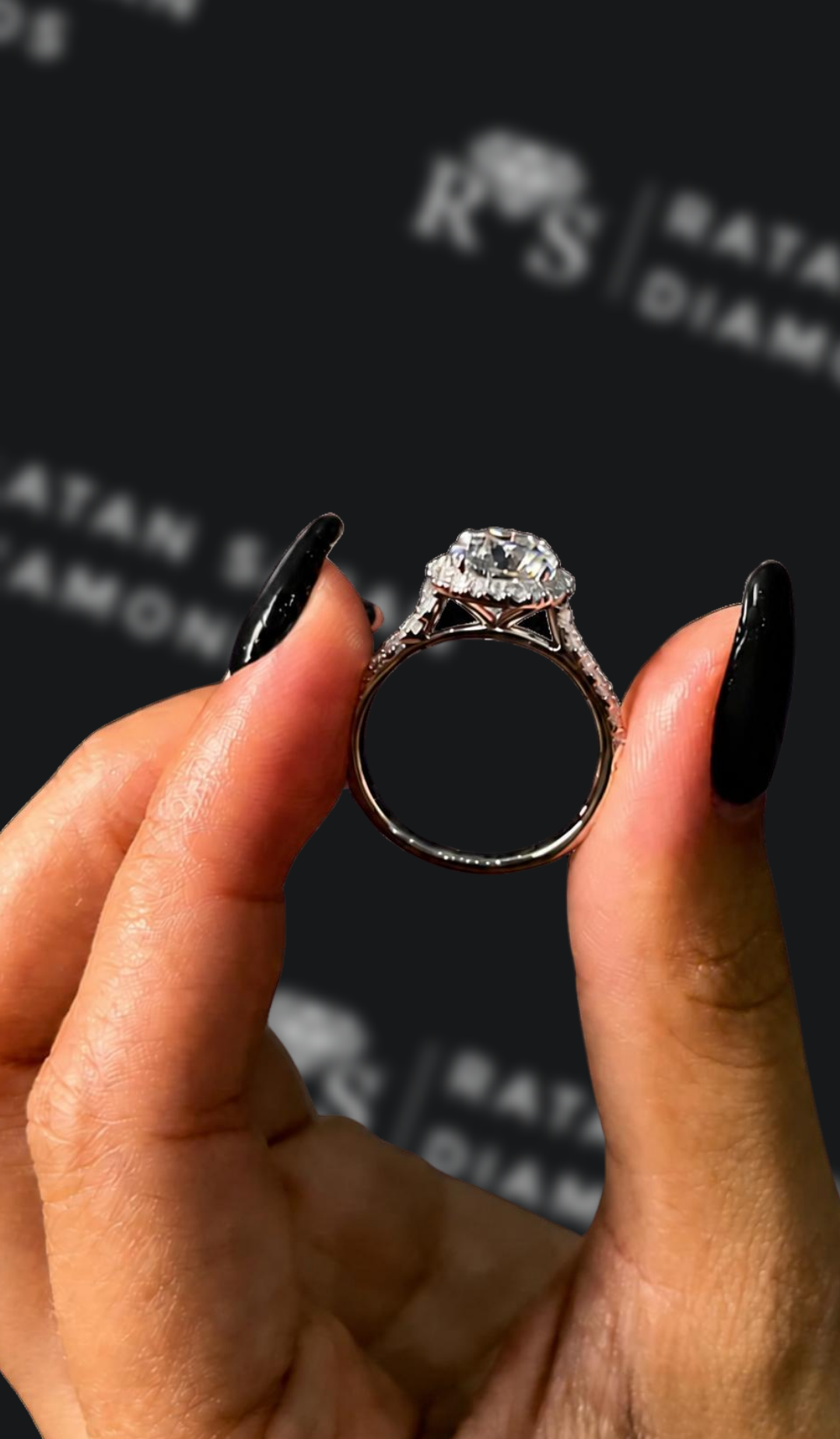 1.5 Carat Halo Engagement Ring - Round Diamond